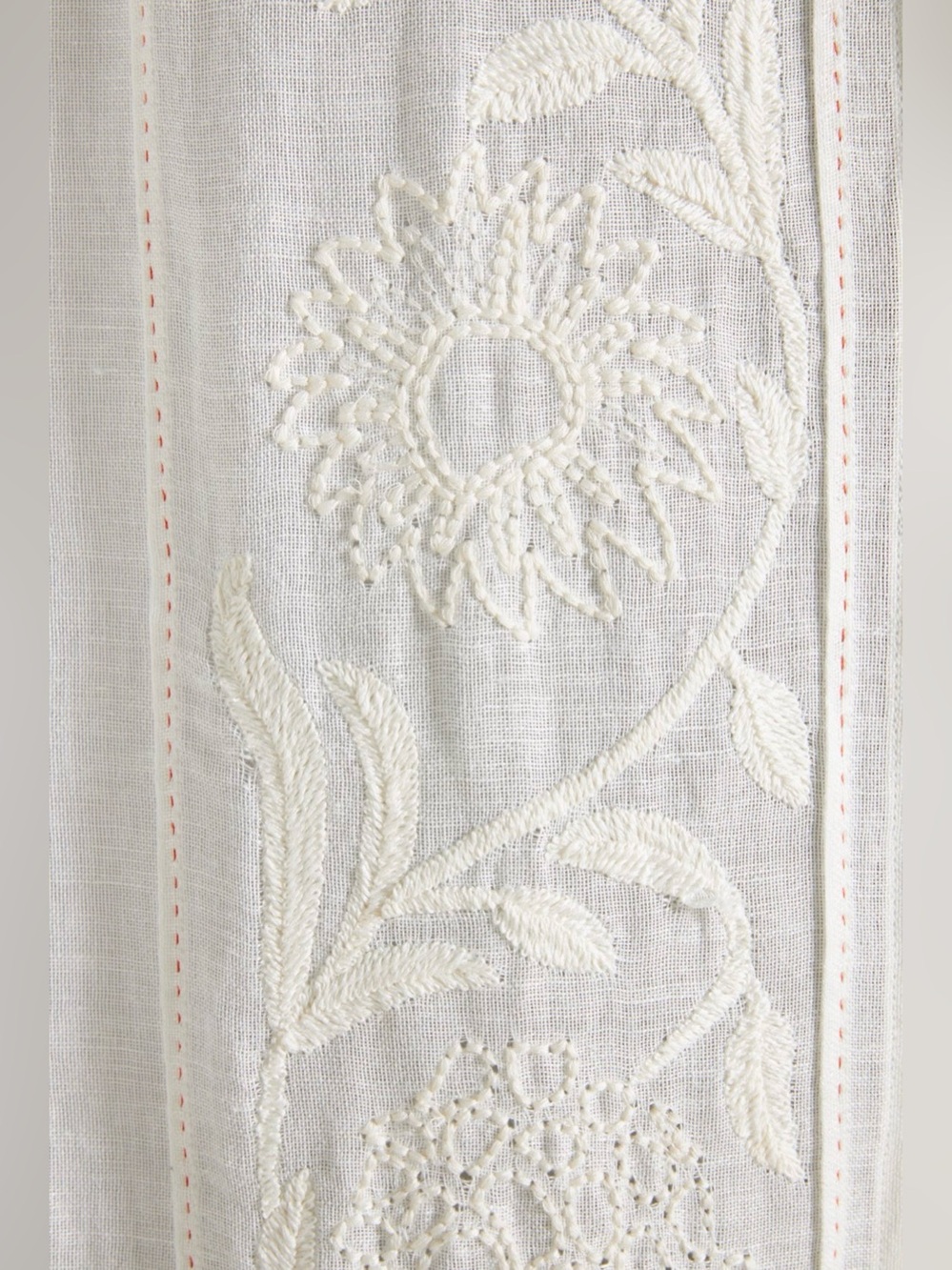 Anthropologie Manette Embroidered Cotton Sheer Curtains 1 Pair = 2 Panels NEW - Picture 2 of 5